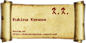 Kubina Kenese névjegykártya